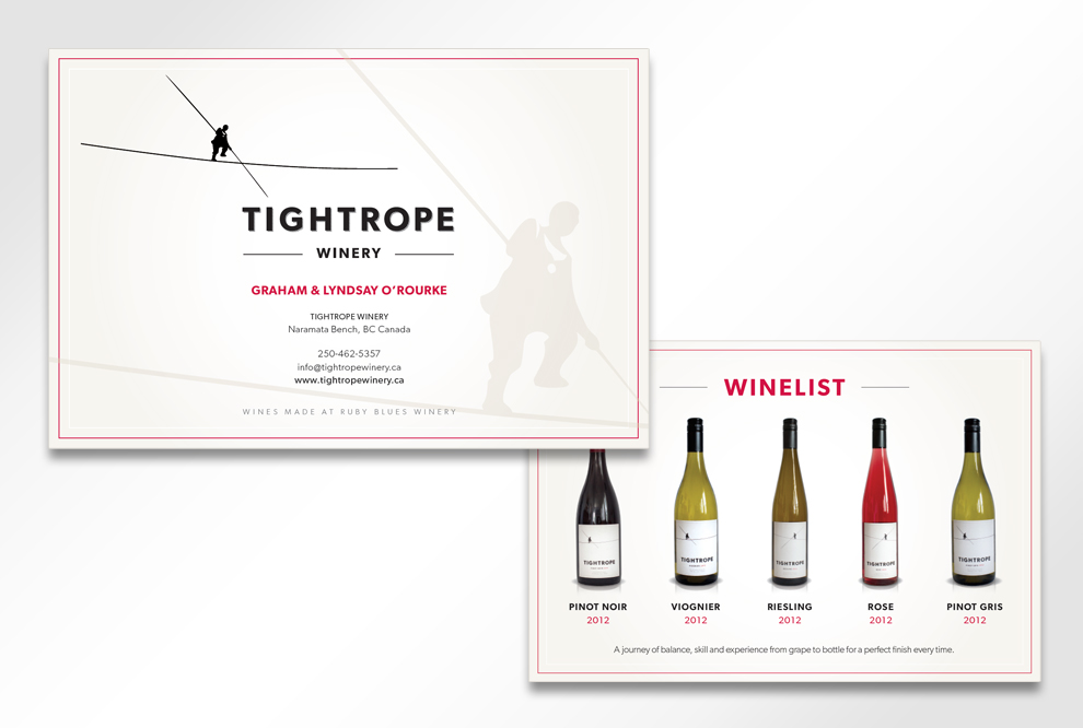 Tightrope Winery Rack Card